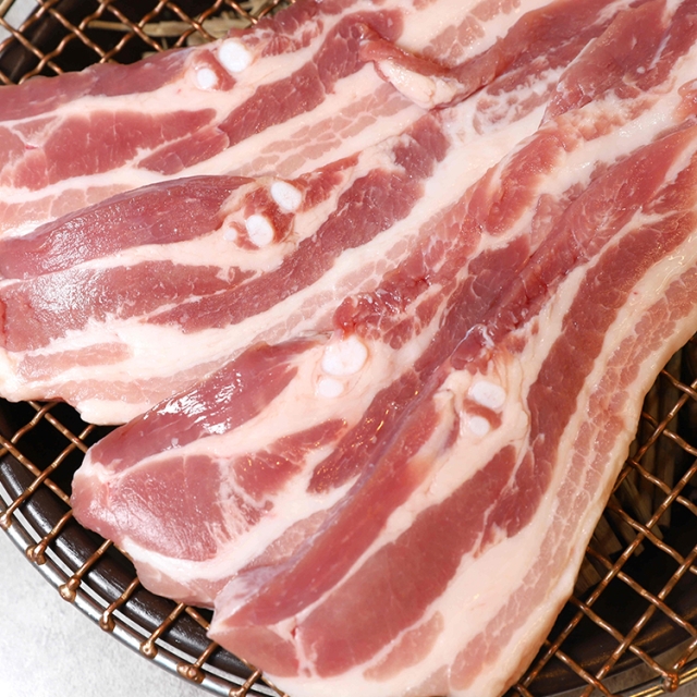 세계3대장 명품돈육!! 듀록 흑돼지 삼겹살 ★찰진 갈빗대 삼겹★ 500g(3인분)